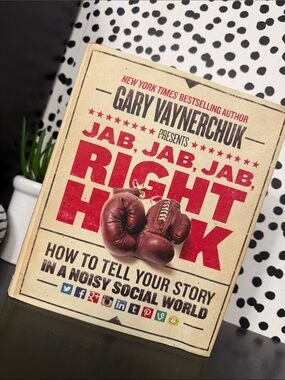Gary Vaynerchuk "Jab, Jab, Jab, Right Hook" Hardcover Book - Red/Beige